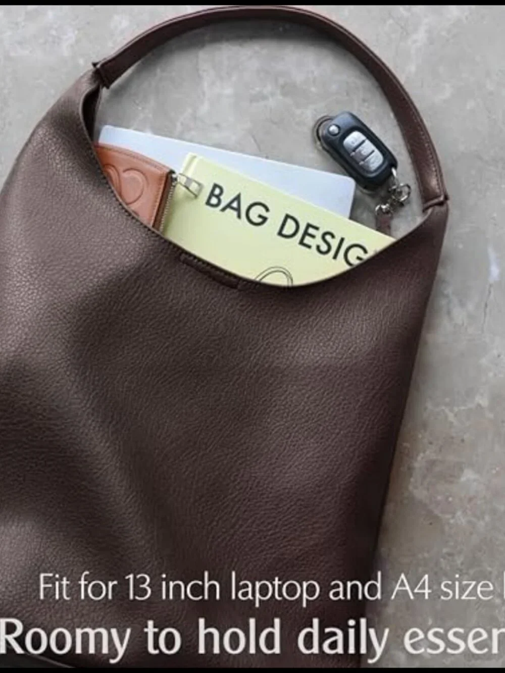 Soft Vegan Leather Slouchy Hobo Shoulder Tote Purse